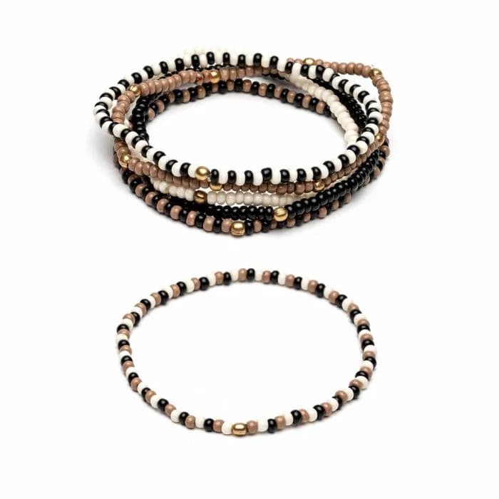 Bracciale elastico perline mix - 1