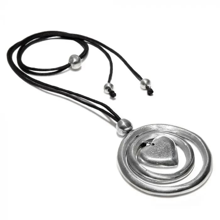 Pendente 2 cerchi cuore - 1