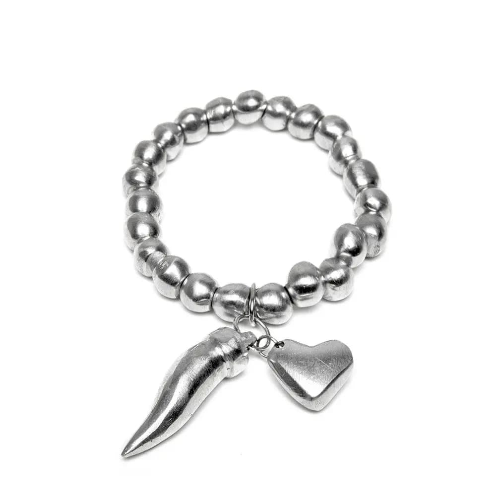 Bracciale elastico sfere e corno - 1