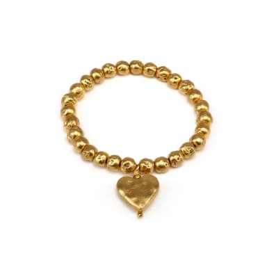 Bracciale elastico cuore pendente - 1