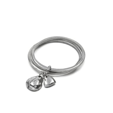 Bracciale rigido coccinella cuore - 1