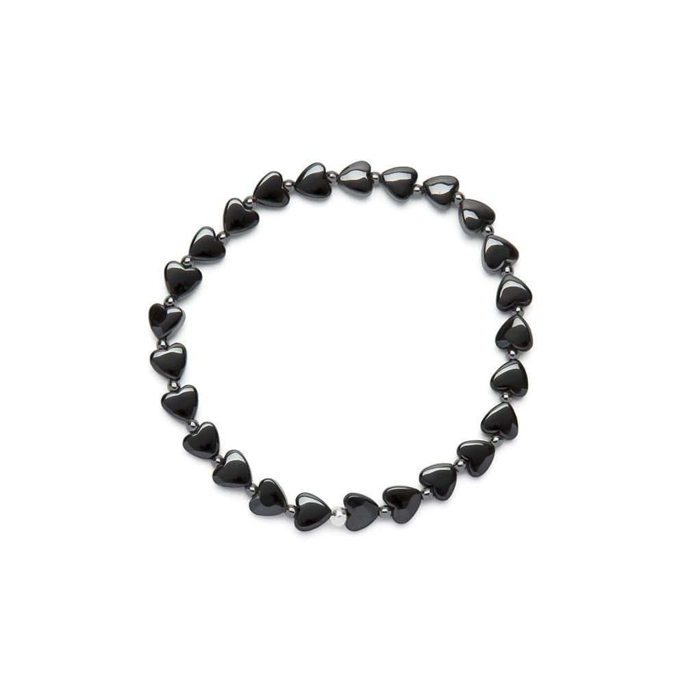 Bracciale elastico ciottoli ematite - 1