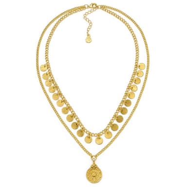 Collana due fili monete/fiore - 1