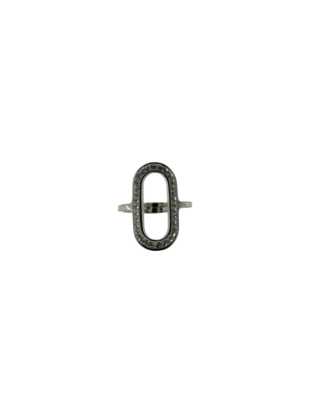Anello ovale zirconi - 1