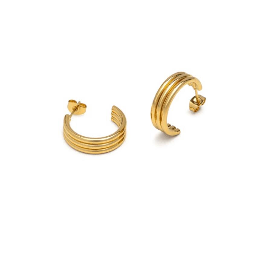 Orecchini hoops tre linee - 1