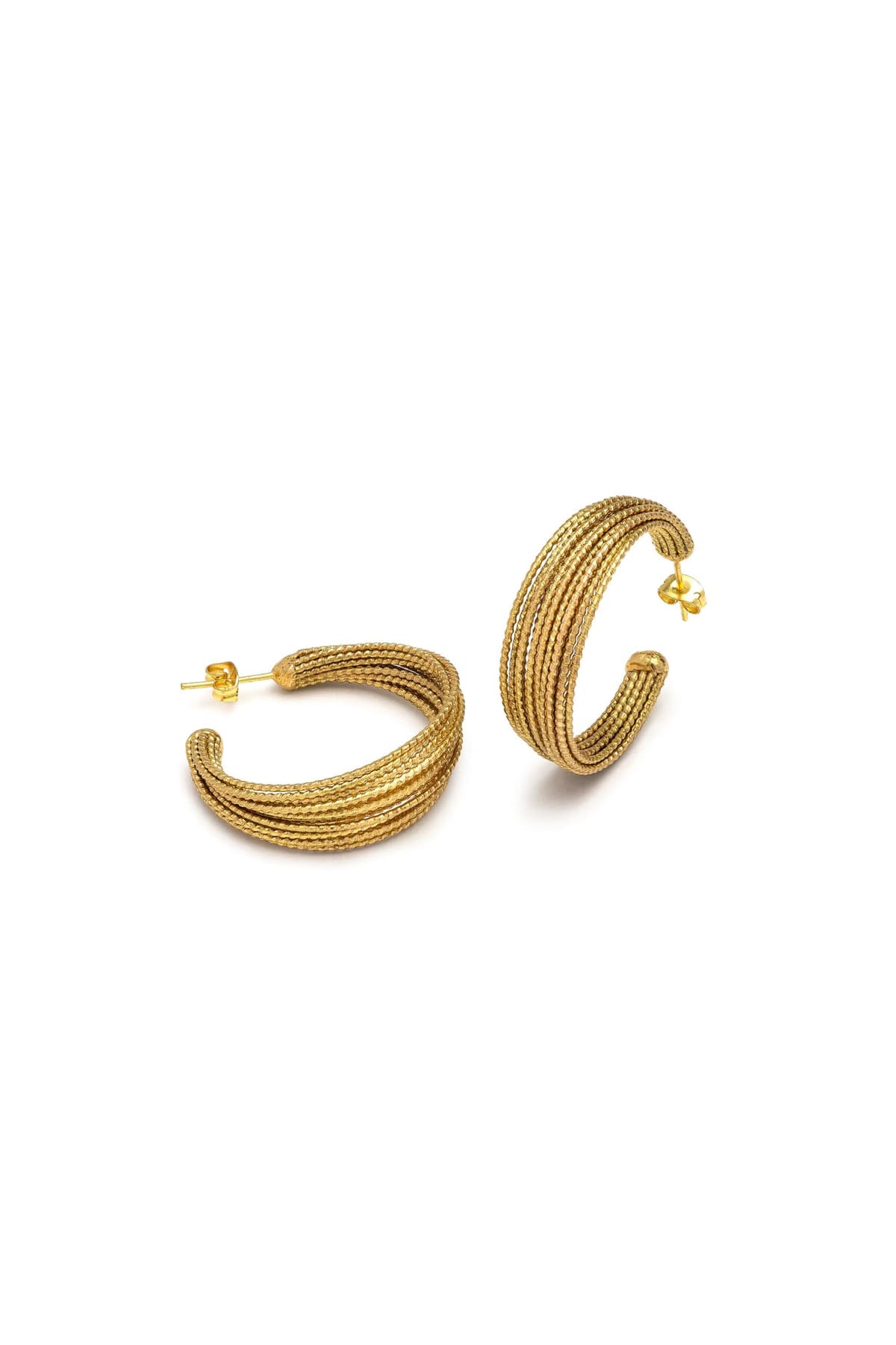 Orecchini c hoop multilinee - 1