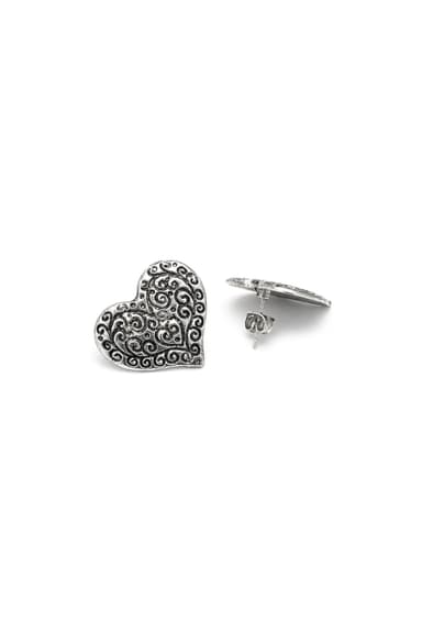 Orecchini cuore inciso - 1