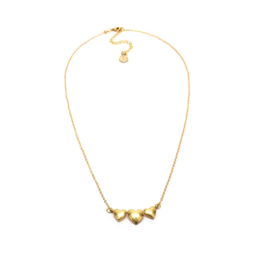 Collana corta tre cuori