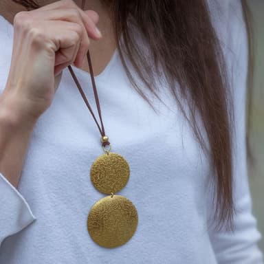 Collana con pendente 2 placche design - 2