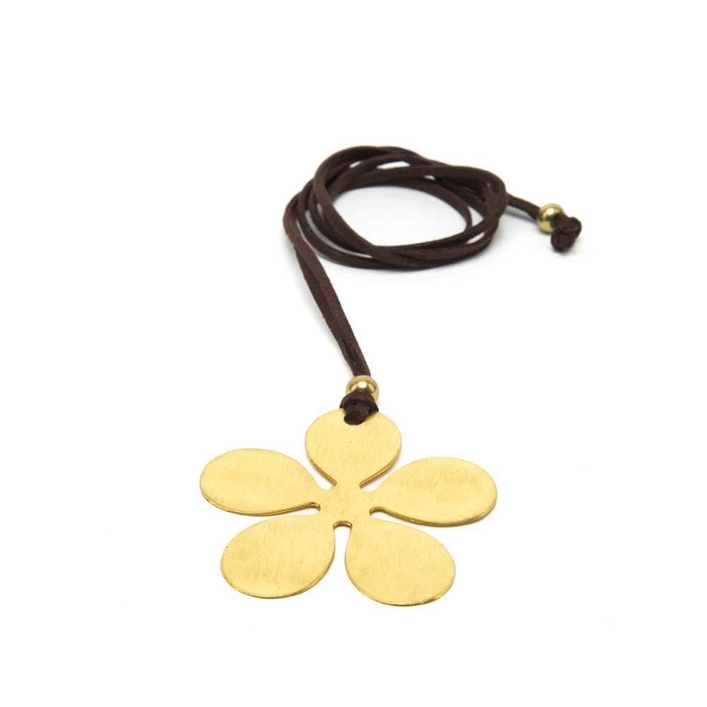 Collana con pendente fiore satinato - 1