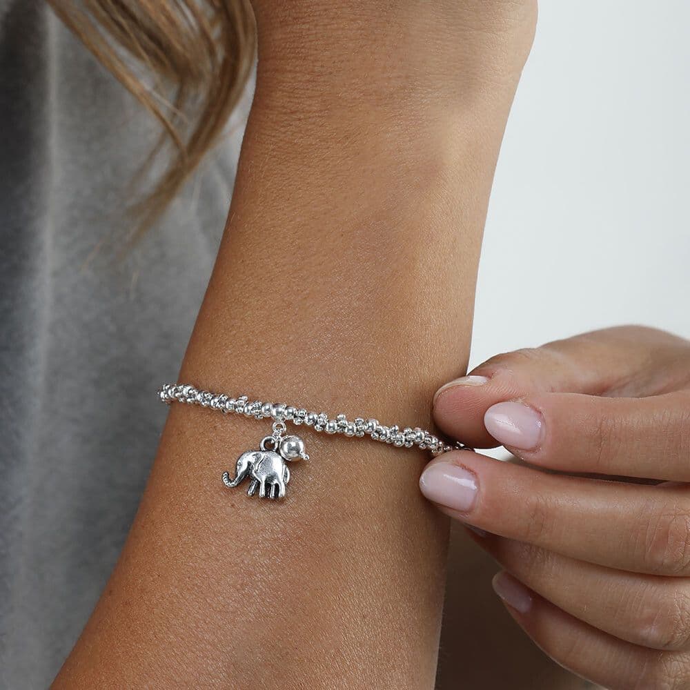 Bracciale elastico charm elefante