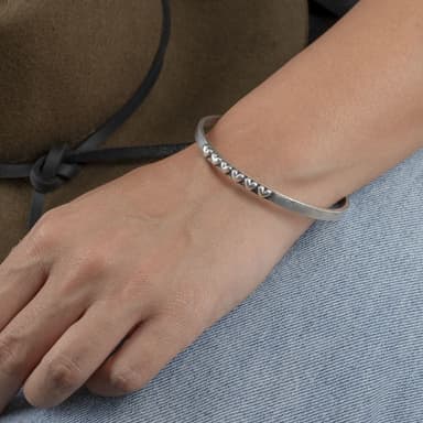 Bracciale bangle 6 cuori - 2