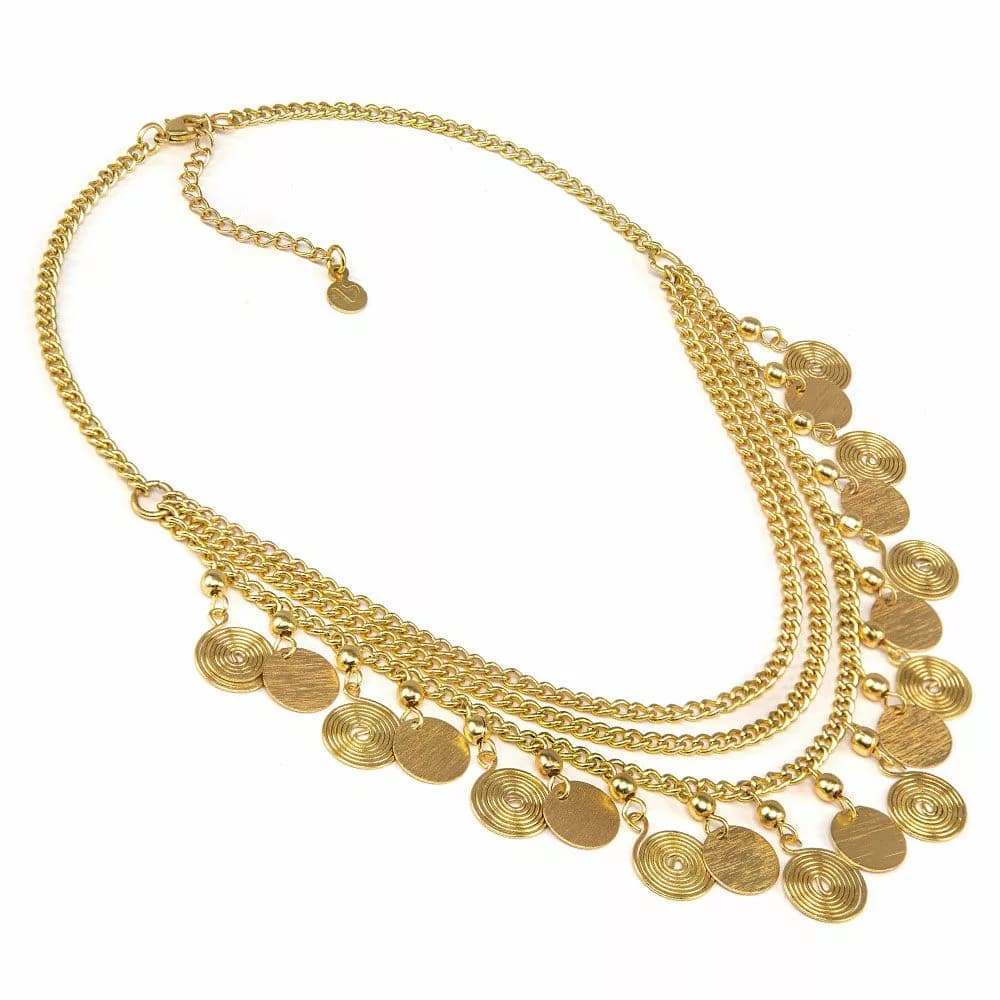 Collana 3 catene monete/spirali - 1