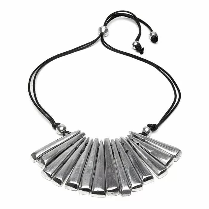 Collana filo barre e triangoli - 1