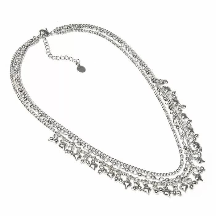 Collana 3 catene mini cuori pendenti - 1