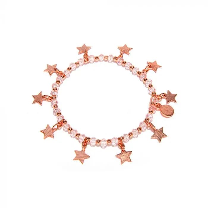 Bracciale elastico cristalli/stelle pendenti - 1