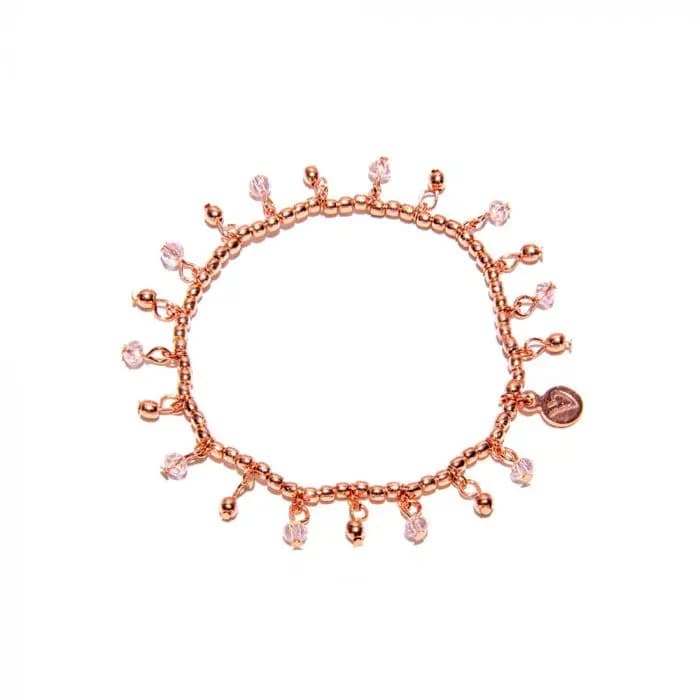 Bracciale elastico cristalli pendenti - 1