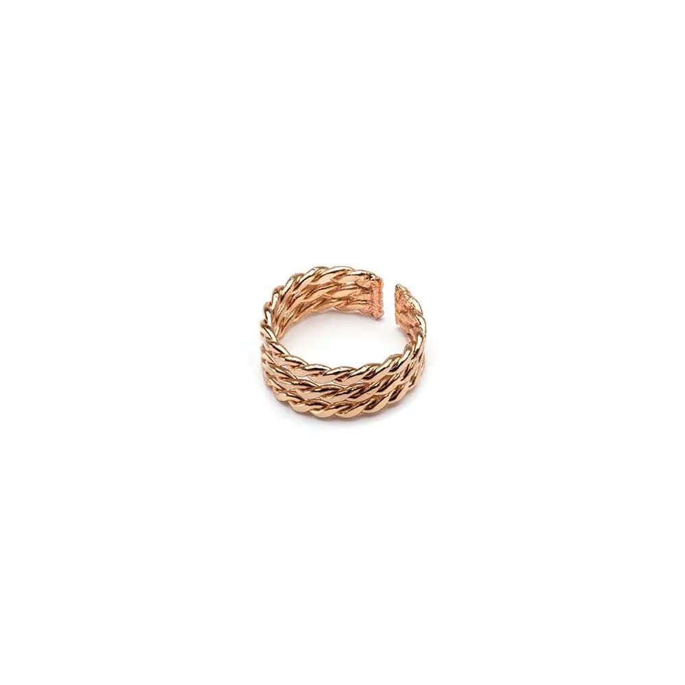 Anello 3 linee treccia piatta regolabile - 1