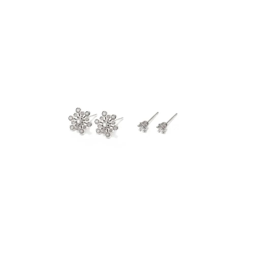 2 paia orecchini fiocco di neve/zircone - 1