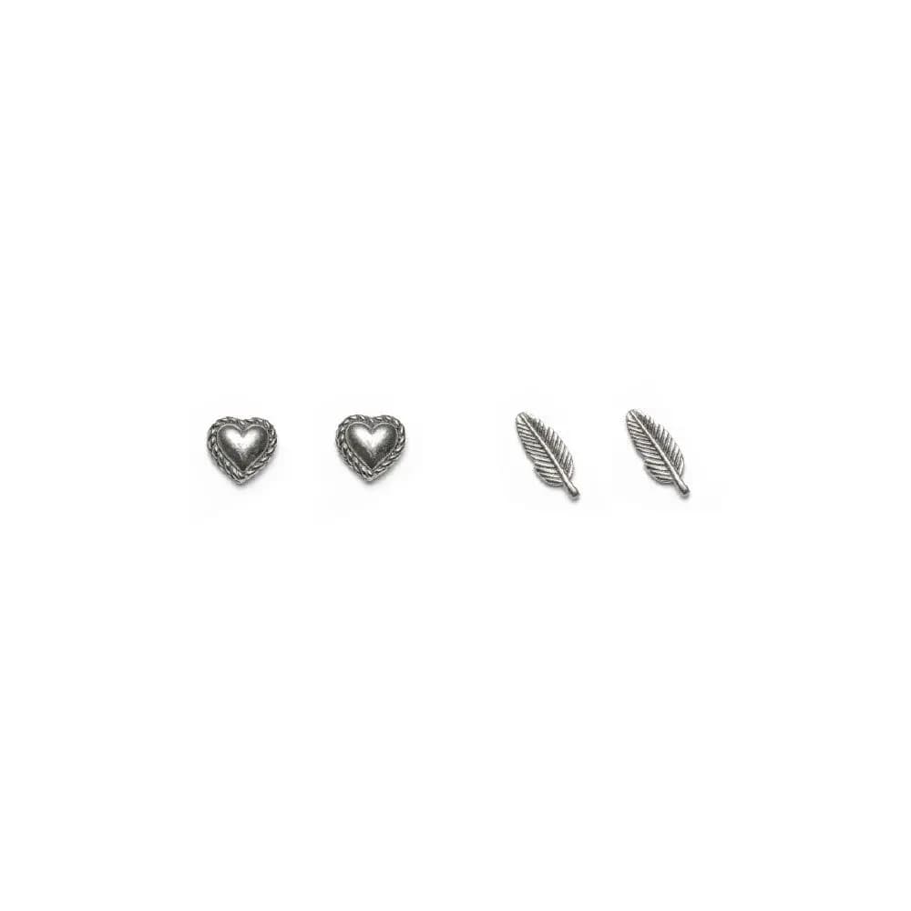2 paia orecchini cuore/foglia - 1