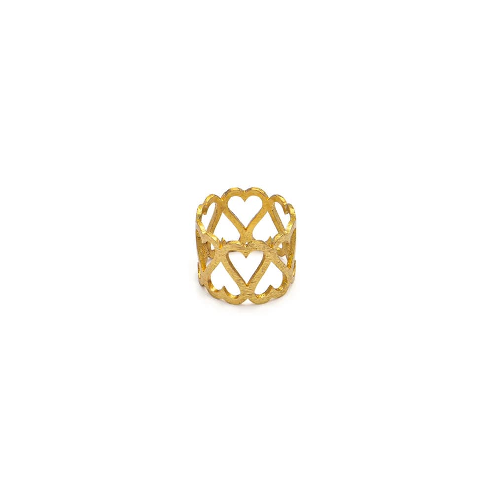 Anello fascia corona cuori - 1