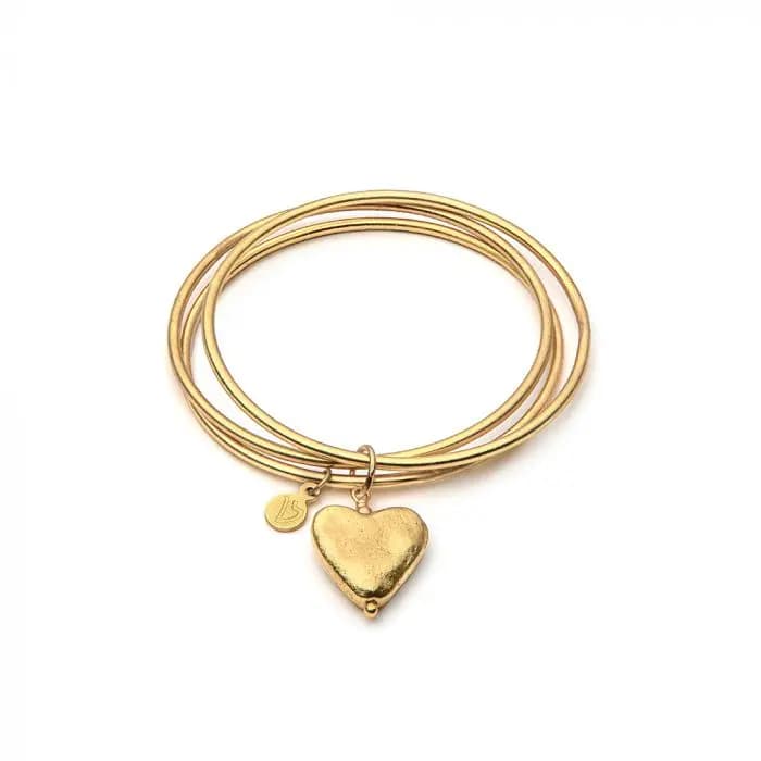 Bangles legati pendente cuore grezzo - 1