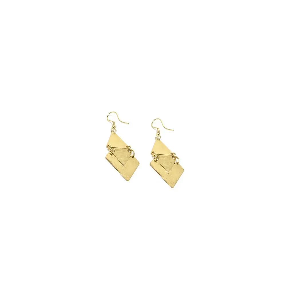 Orecchini mini triangoli satinati - 1