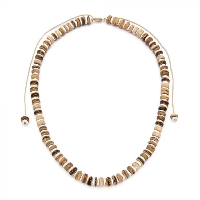 Collana regolabile conchiglia/cocco - 1