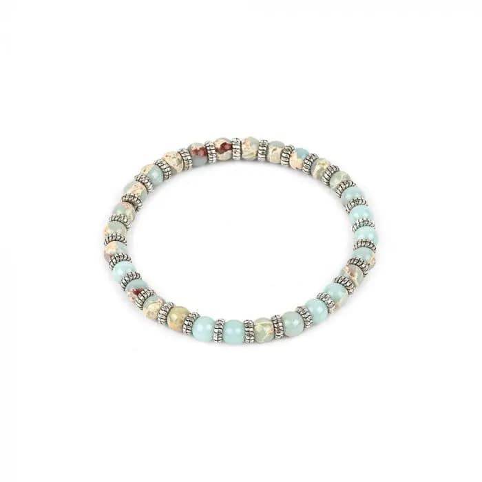 Bracciale elastico sfere e pasta di pietra - 1