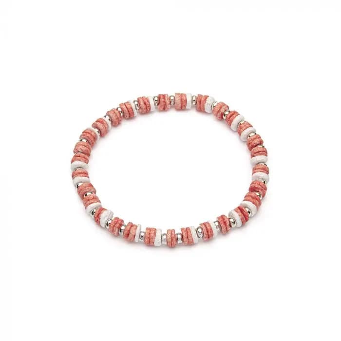 Bracciale elastico conchiglia / pasta di pietre - 1