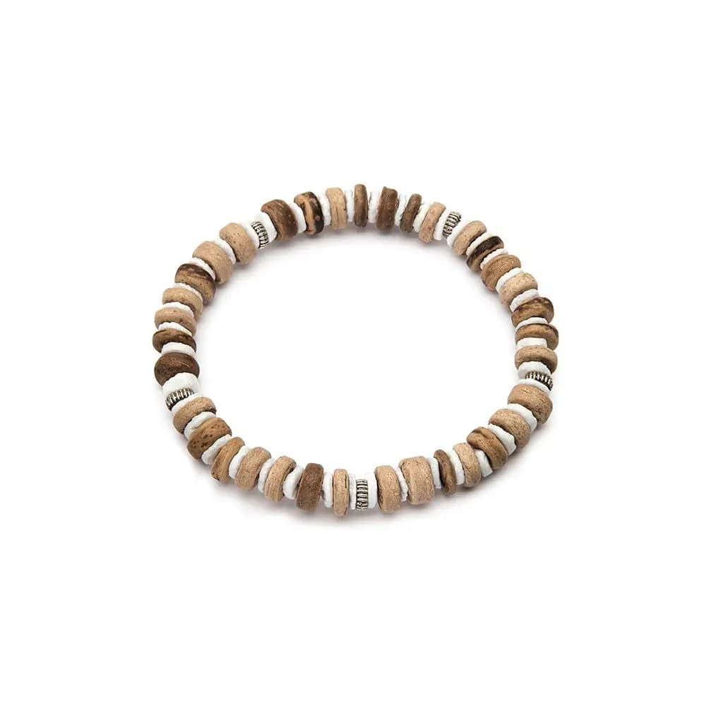 Bracciale elastico conchiglia / cocco - 1