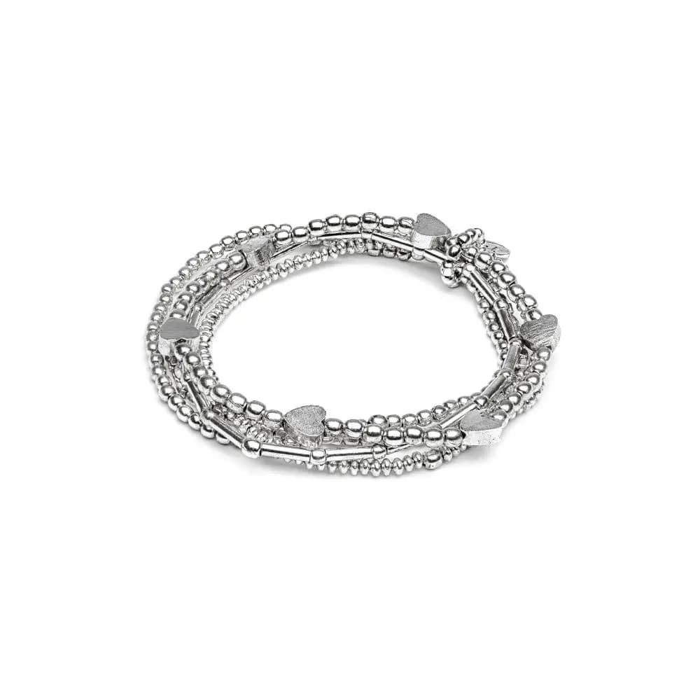 Bracciale elastico 5 fili mix cuori - 1