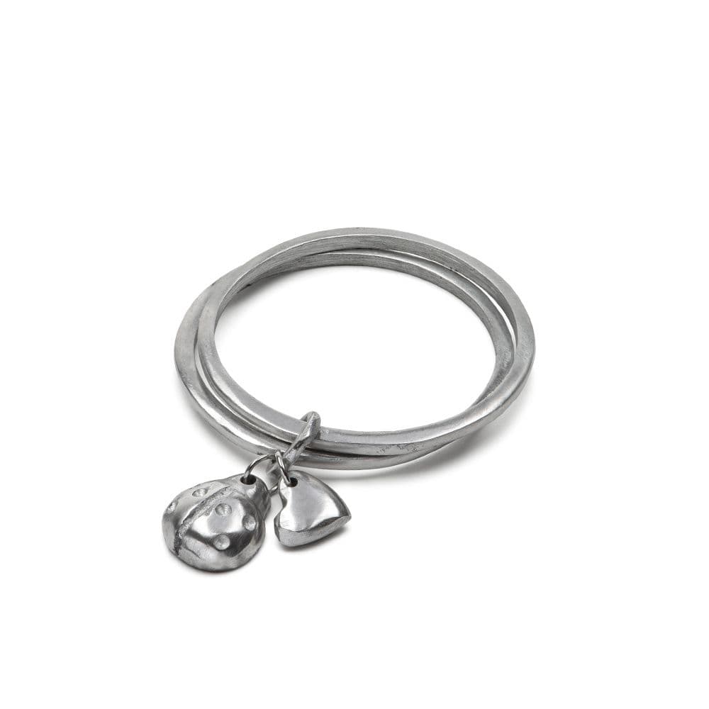 Bracciale rigido coccinella cuore - 1