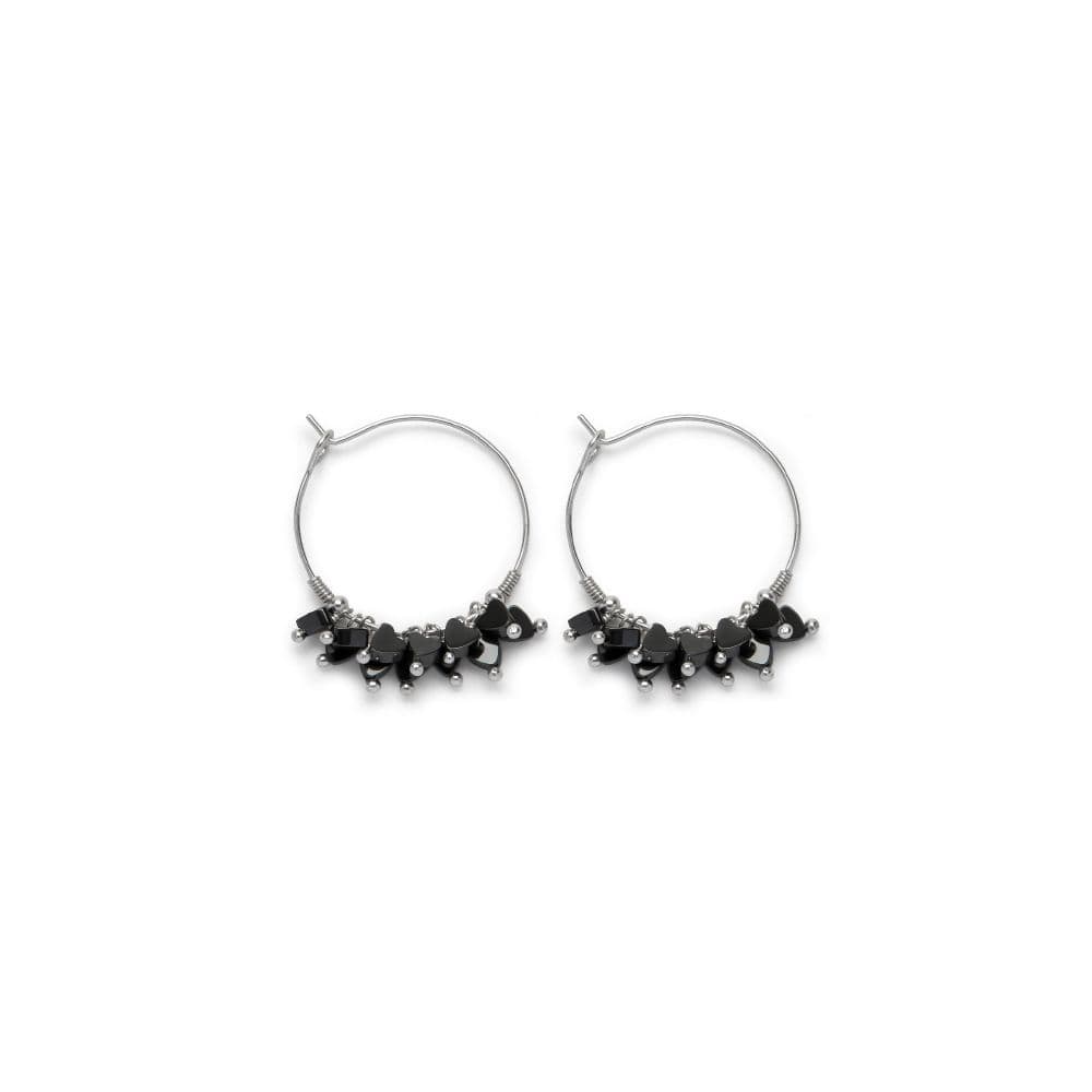 Orecchini micro cuori ematite - 1