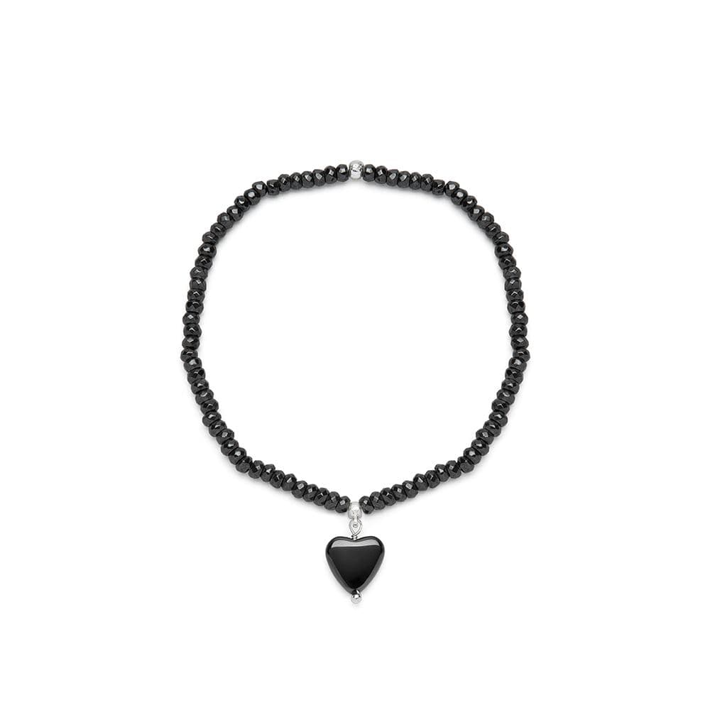 Bracciale elastico cuore pendente - 1