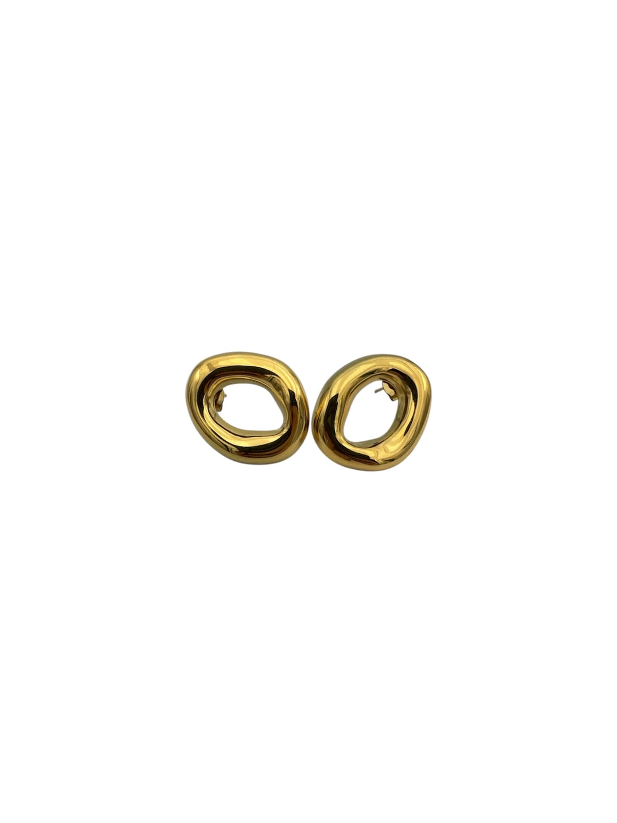Orecchini cerchio irregolare gold - 1