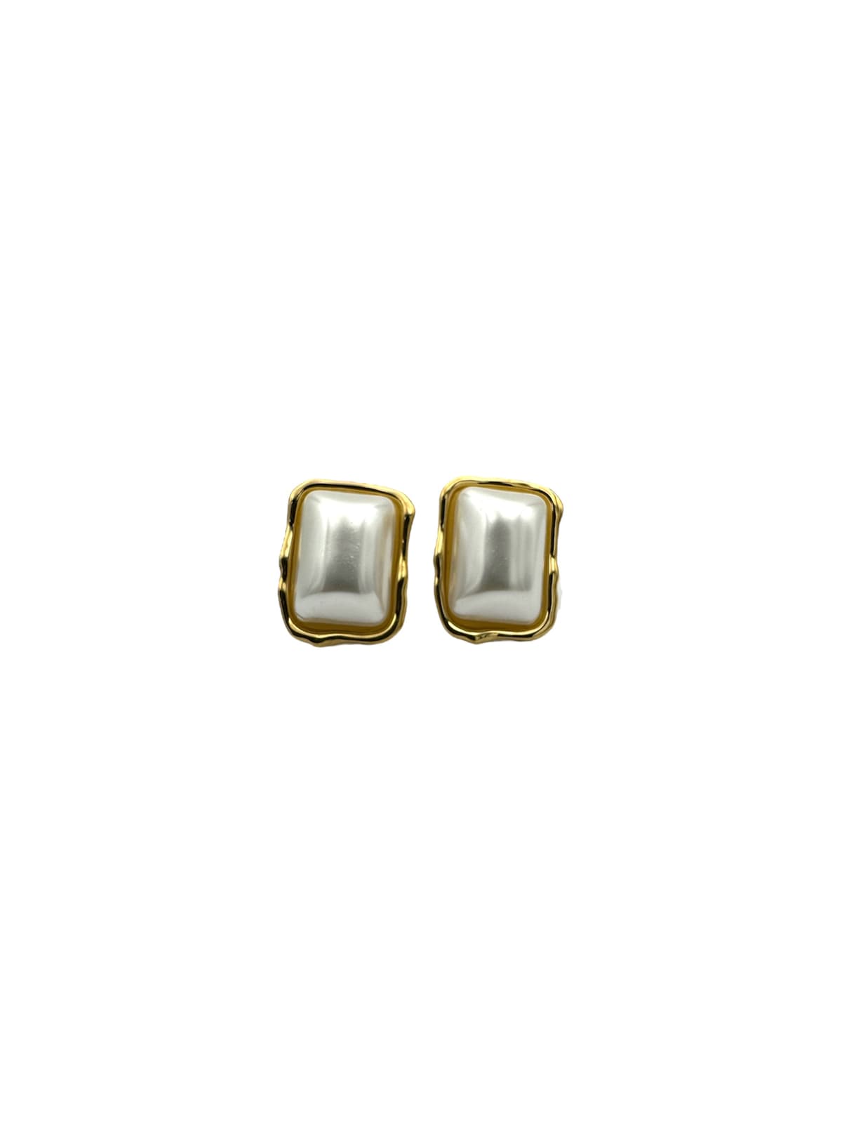 Orecchini a clip vintage gold quadrato - 1