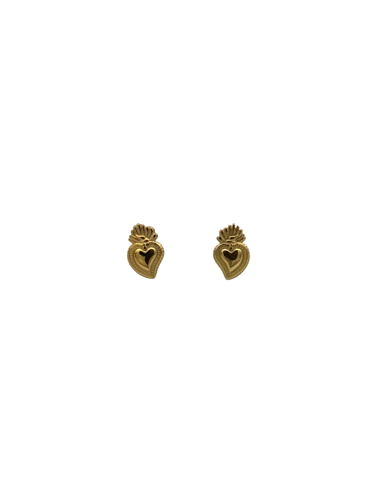 Orecchini cuore sacro gold - 1