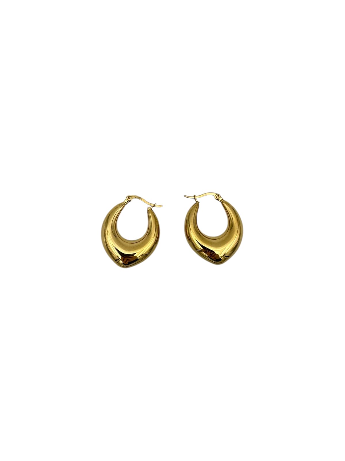 Orecchini cerchio bombato gold - 1