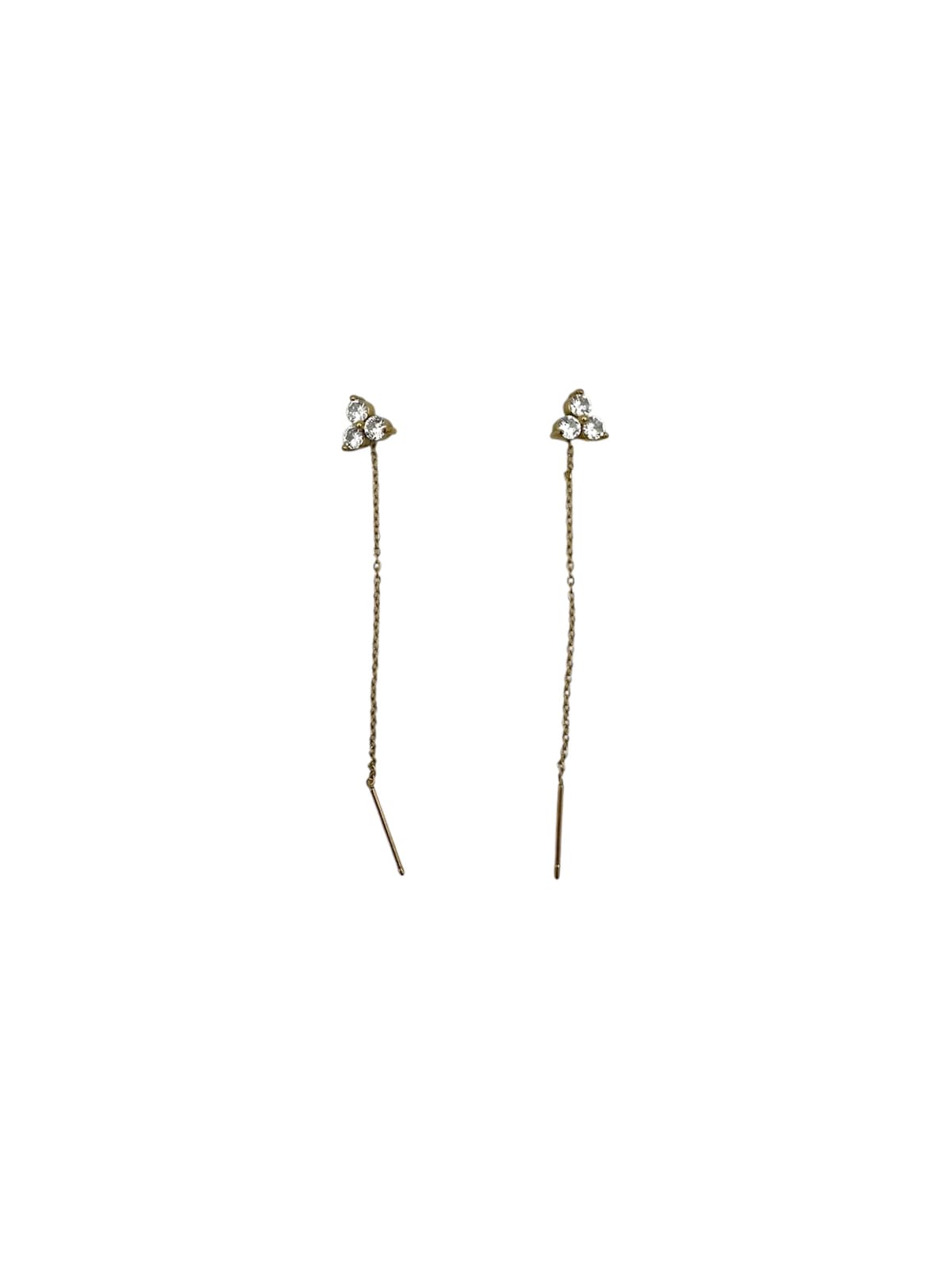 Orecchini lunghi con zirconi gold - 1