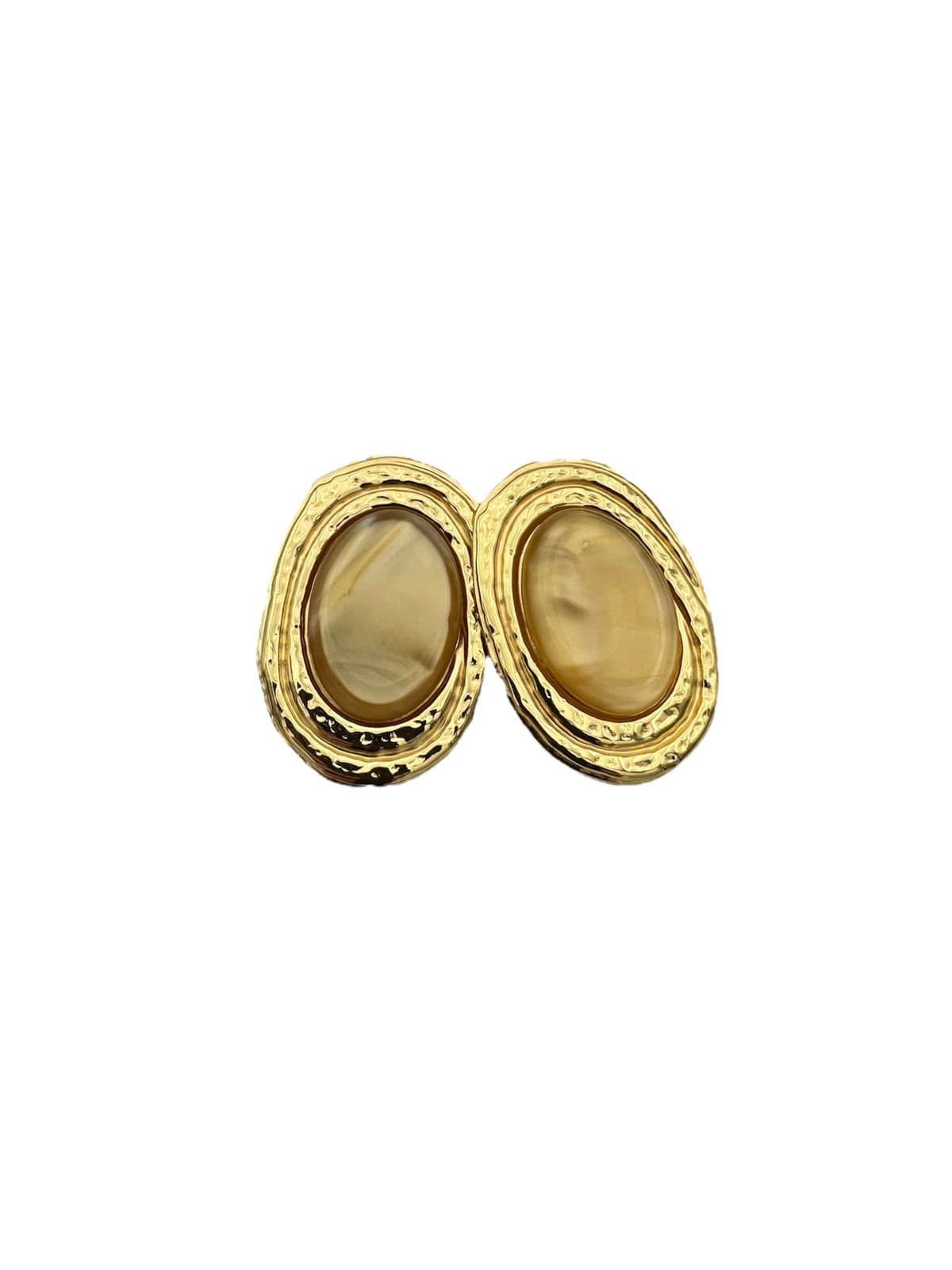 Orecchini bottone con perla beige - 1