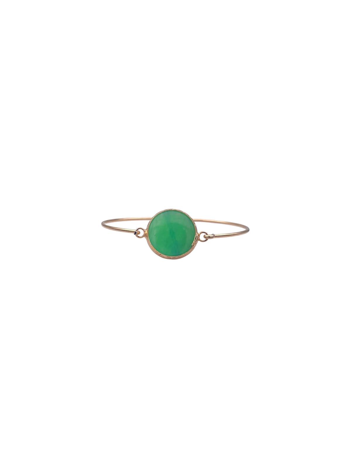 Bracciale rigido agata verde - 1