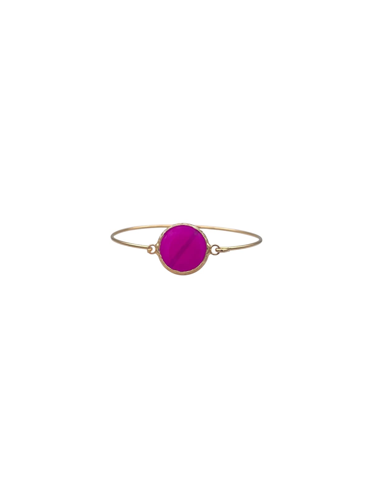 Bracciale rigido agata fucsia - 1