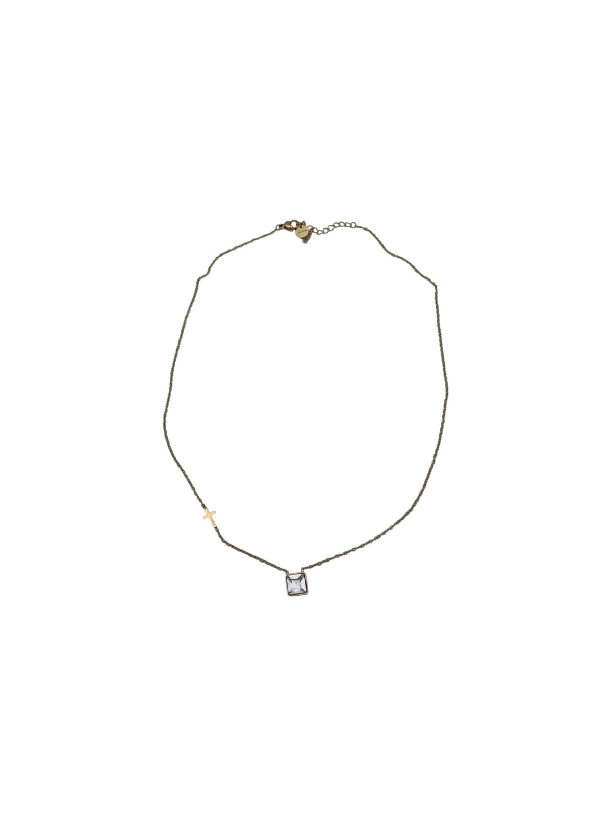Collana gemma quadrata gold - 1