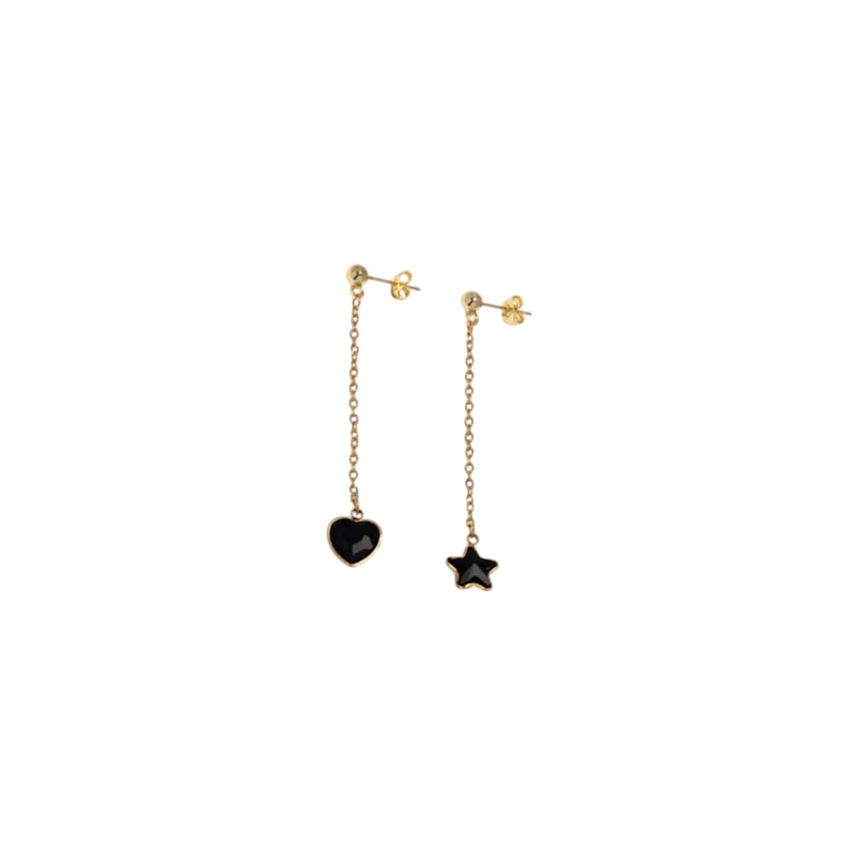 Orecchini lunghi cuore e stella - 1