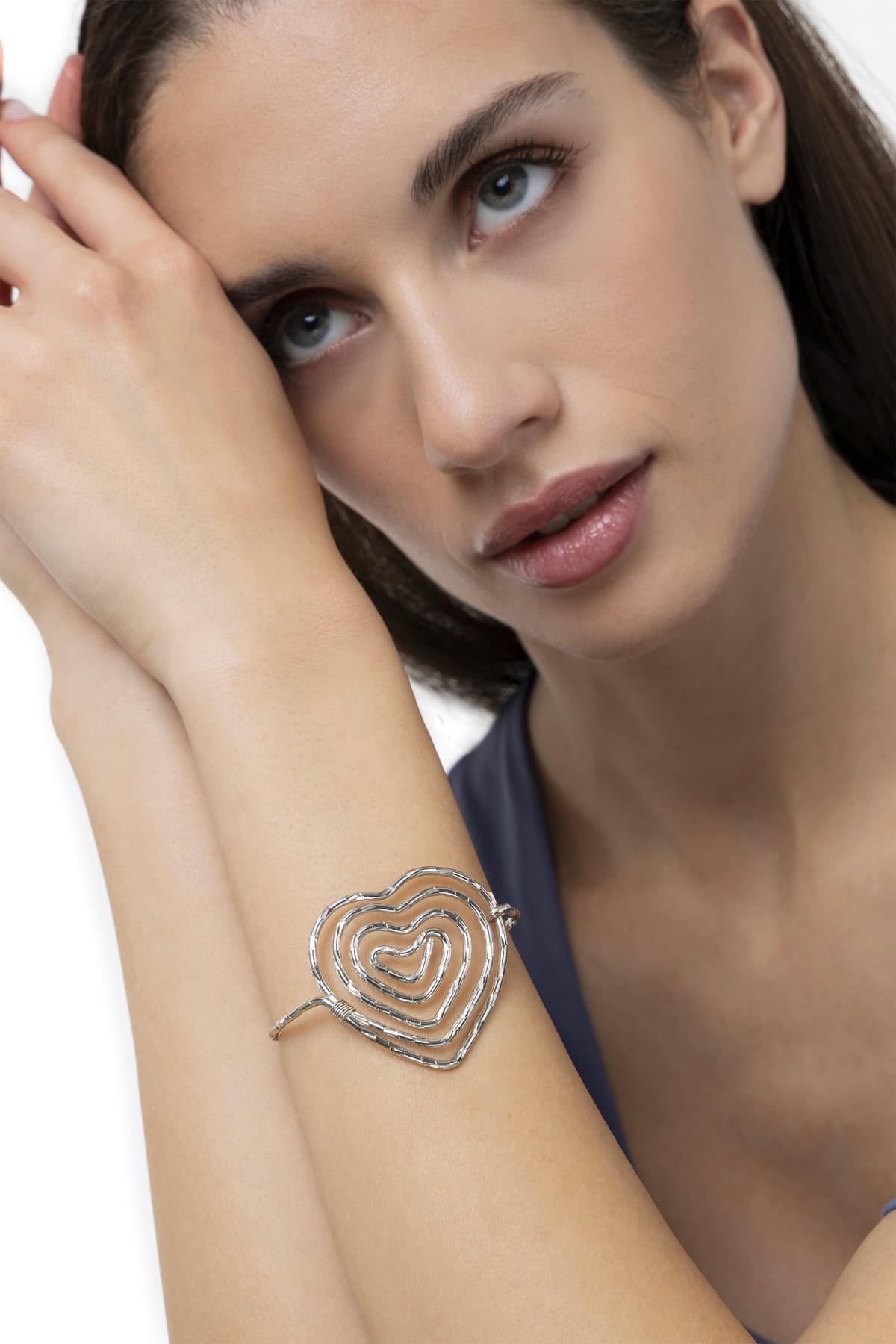 Bracciale apribile cuore spirale - 2