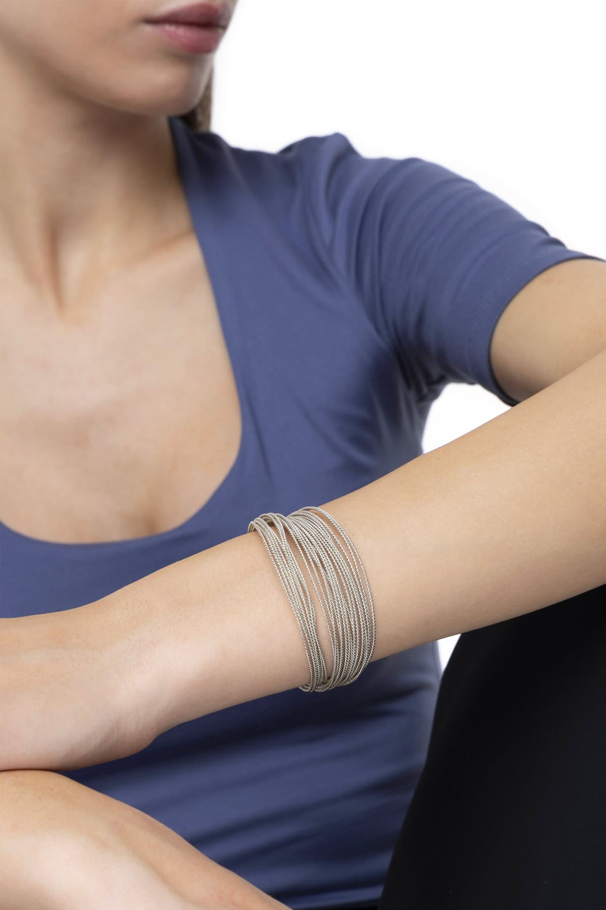 Bracciale fascia multifili silver - 2
