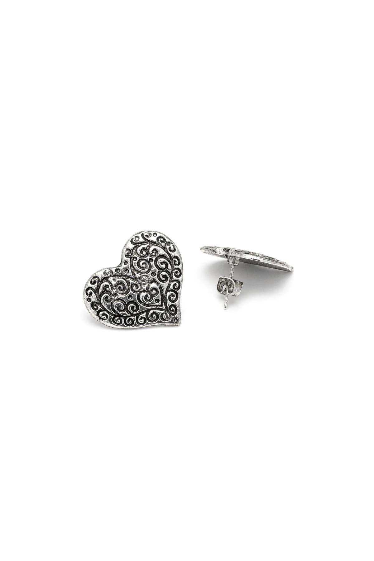 Orecchini cuore inciso - 1