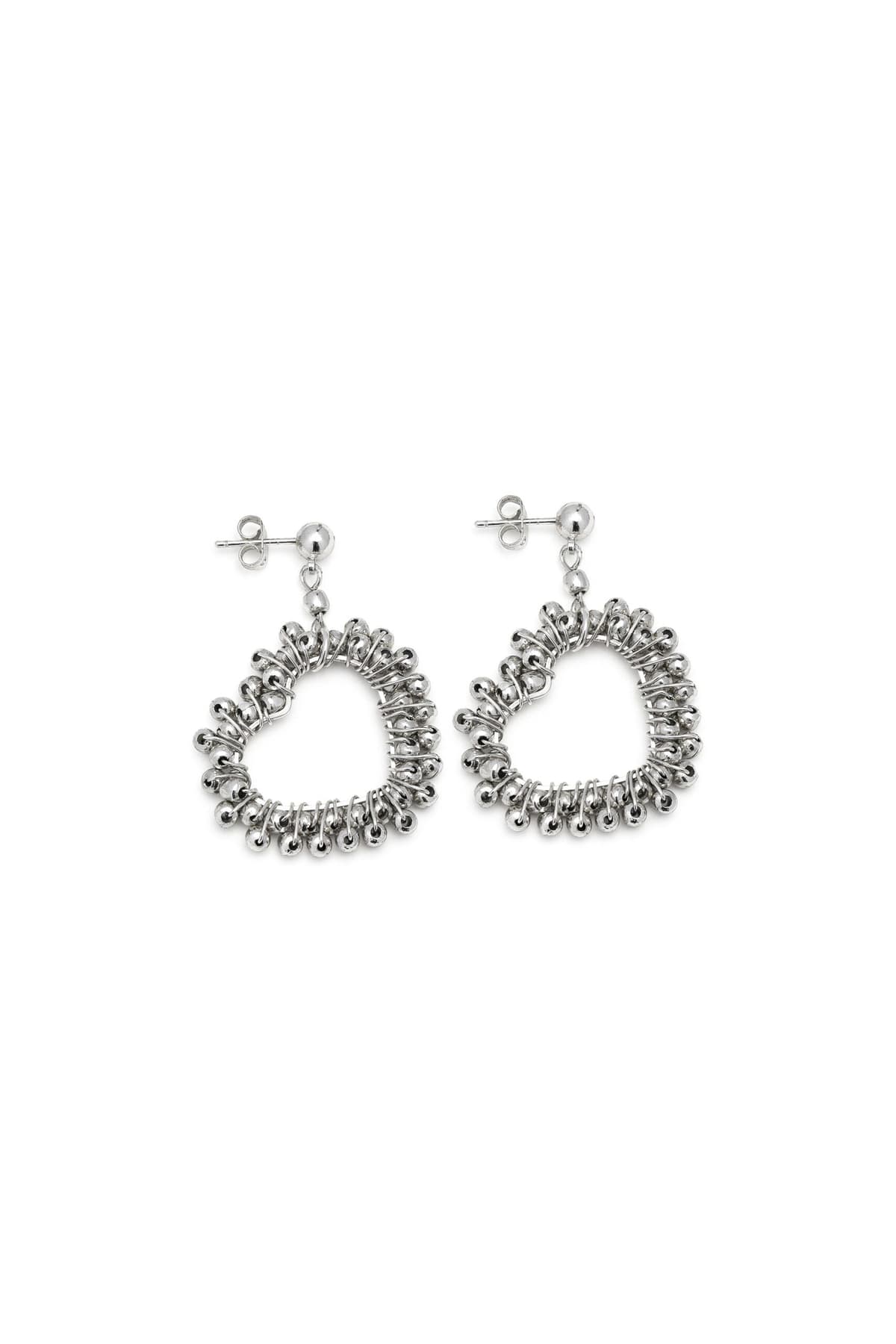 Orecchini cuore micro sfere - 1