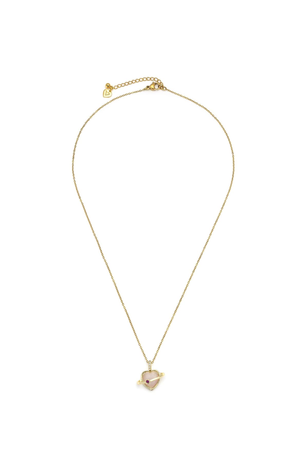 Collana charm cuore rosa - 1